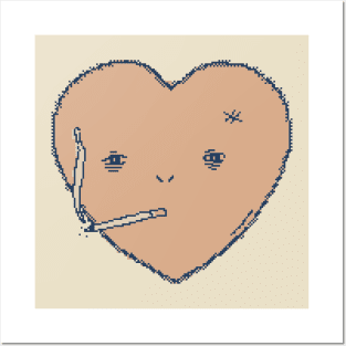 Tired Heart Pixel Art Posters and Art